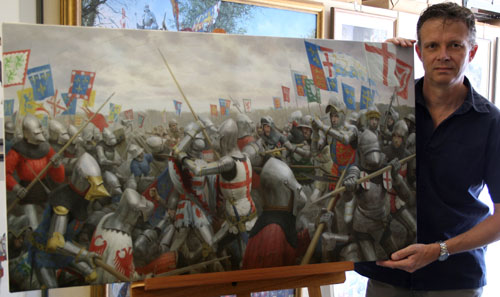 The Battle of St Albans, framed canvas print