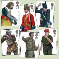 British Army Uniforms Stamp Set - Paintings by Graham Turner