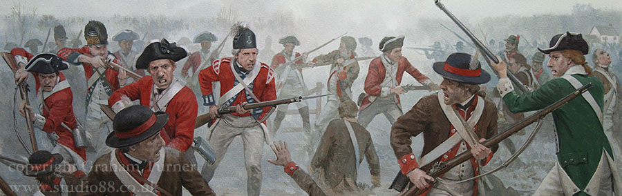 Detail from The Battle of Princeton - Original Painting by Graham Turner