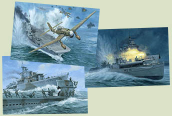 Original paintings by Graham Turner from Osprey book Operation Pedestal