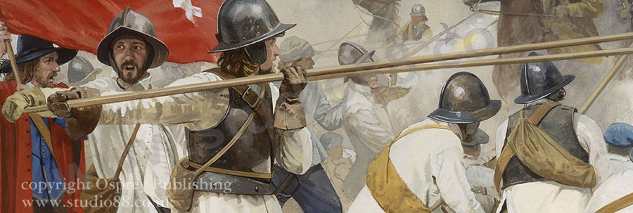 Detail from Whitecoats Defiant, The Battle of Marston Moor - English Civil War print by Graham Turner