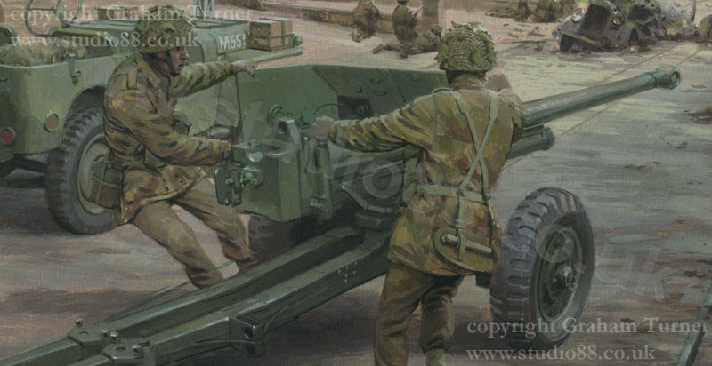 Detail from Arnhem Struggle - painting by Graham Turner