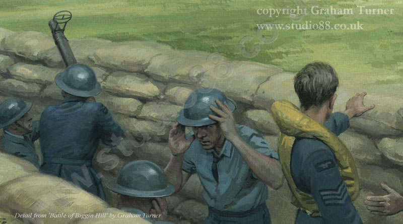 Detail from Battle of Biggin Hill - painting by Graham Turner