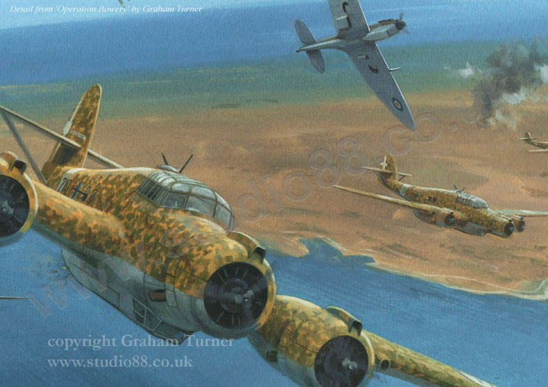 Detail from Operation Bowery, Malta - painting by Graham Turner