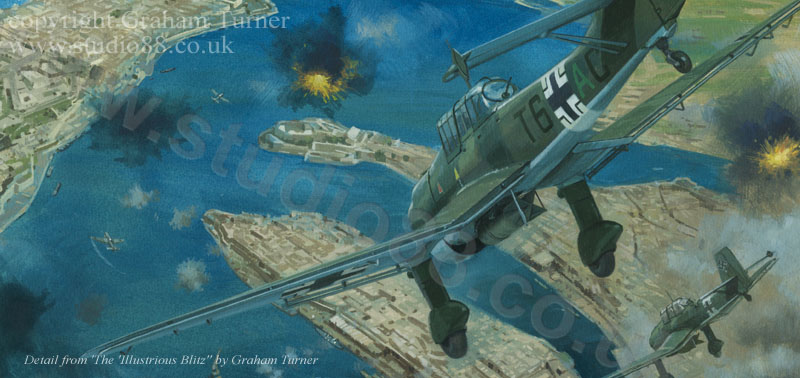 Detail from The 'Illustrious Blitz' - painting by Graham Turner
