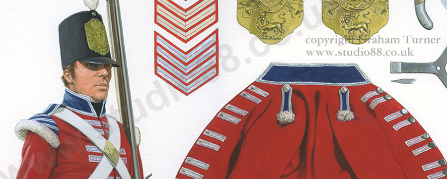 Detail from original painting by Graham Turner from Osprey British Redcoat 1793-1815