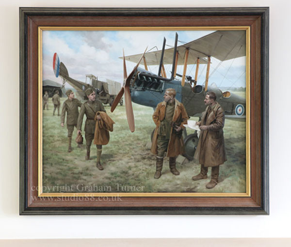 'Replacements' - Royal Flying Corps BE2e - Framed painting by Graham Turner GAvA