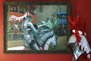 Medieval jousting knights painting