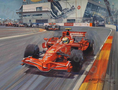 2008 European Grand Prix - Gicle Print by Michael Turner