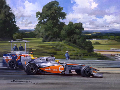 2009 Hungarian Grand Prix - Gicle Print by Michael Turner