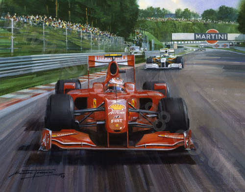 2009 Belgian Grand Prix - Gicle Print by Michael Turner