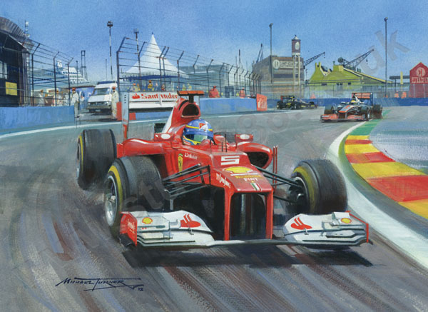 2012 European Grand Prix - Original Painting by Michael Turner