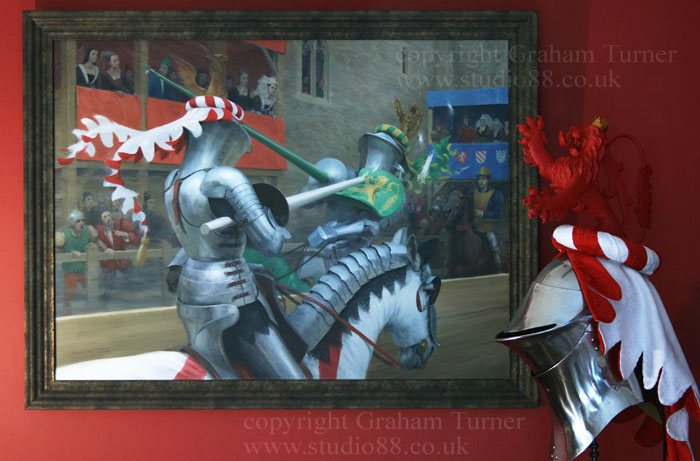 Impact - Medieval Jousting oil painting by Graham Turner
