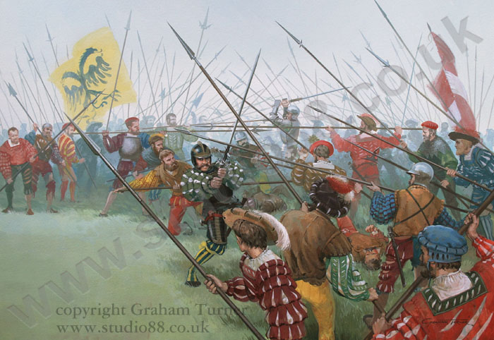The Battle of Pavia - Pike fight - Original painting