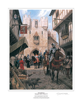 The Arrivall, Edward IV enters London 1471 - Medieval Art print by Graham Turner