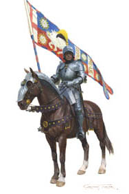 Richard III's Standard bearer at the Battle of Bosworth greeting cards