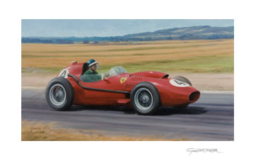 Mike Hawthorn, Ferrari - Motorsport art print by Graham Turner