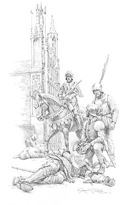 Clifford's Revenge - the Battle of Wakefield - Drawing by Graham Turner