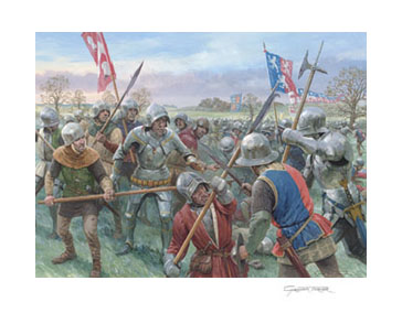 The Battle of Mortimer's Cross, 1461 - print from painting by Graham Turner