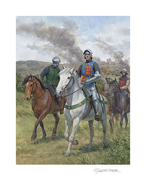 Keeping the Lancastrian Fire Burning - print from a painting of Jasper Tudor, Earl of Pembroke, by Graham Turner