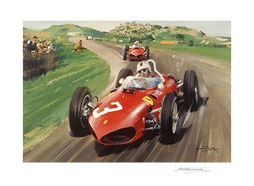 1961 Dutch Grand Prix, Von Trips, Ferrari - Motorsport Art Print by Michael Turner