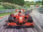 2009 Belgian F1 Grand Prix, Kimi Raikkonen, Ferrari - Formula 1 Art Print by Michael Turner