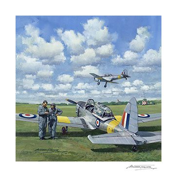 Cross Country Briefing - DH Chipmunk print from a painting by Michael Turner