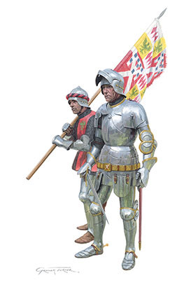 Richard Neville, Earl of Salisbury - print from a painting by Graham Turner