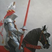 Anticipation - Jousting Knight in armour on horse - Medieval equestrian Greeting or Birthday Cards