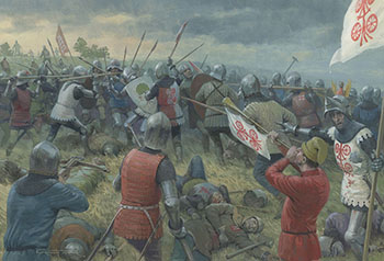 Last Stand of the Adige - Original Painting of the Battle of Castagnaro, 1387, by Graham Turner
