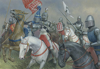 Hawkwood Turns the Tide - Original Painting of the Battle of Castagnaro, 1387, by Graham Turner