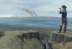The Bombardment of Charleston, painting by Graham Turner