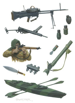Commando Equipment - Painting by Graham Turner