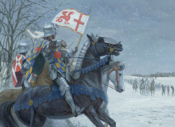 John, Lord Clifford, at Dintingdale before the Battle of Towton - painting by Graham Turner