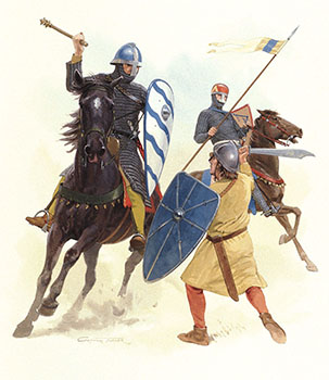 Plate C - Medieval German Armies - Original painting