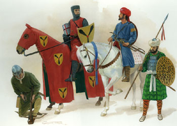 Plate F - Medieval German Armies - Original painting
