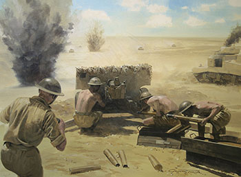 Second World War Military Art by Graham Turner - Battle of Alam Halfa WW2 painting