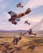 Air Battle Over Spain - Original Painting by Michael Turner
