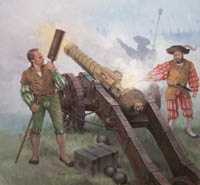 The Battle of Pavia - Artillery - Original painting