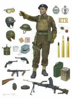 Royal Tank Regiment crewman, 1940 - painting by Graham Turner