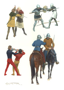 Medieval Combat Training - Original Painting