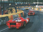 1967 Le Mans, Ferrari P4 - Classic motor racing art print by Graham Turner