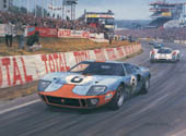 1969 Le Mans, Ford GT40 - Classic motorsport art print by Graham Turner