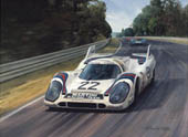 1971 Le Mans, Porsche 917 - Classic racing sports cart art print by Graham Turner