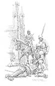 Clifford's Revenge - the Battle of Wakefield - Drawing by Graham Turner