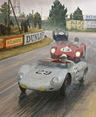 1958 Le Mans, Porsche RSK - Motorsport Art Painting by Graham Turner