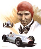 Manfred von Brauchitsch - Racing Driver portrait print by Graham Turner