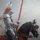 Medieval jousting knight in armour art print