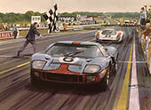 1969 Le Mans, Ford GT40, Jackie Ickx - Motorsport Art Print by Michael Turner
