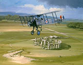 Avro 504 over Stonehenge - Aviation Art Print by Michael Turner